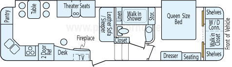 33' 2014 Keystone Montana High Country w/2 Slides Floorplan