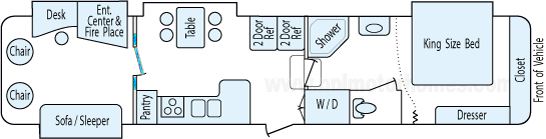 39' 2008 Forest River Cardinal w/4 Slides Floorplan