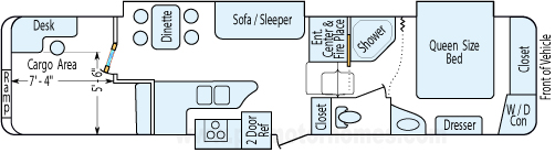 36' 2011 Keystone Moutaineer w/3 Slides - Toy Hauler Floorplan