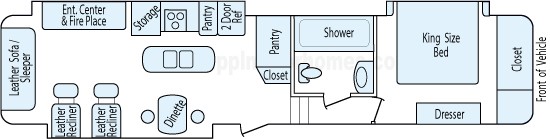 39' 2014 Forest River Cedar Creek w/3 Slides & Generator Floorplan