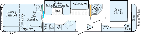 40' 2007 Jayco Recon ZX w/2 Slides & Generator - Toy Hauler Floorplan