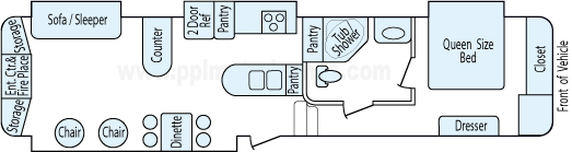 39' 2011 Keystone Avalanche w/4 Slides Floorplan