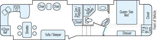 38' 2011 Keystone Montana Hickory w/3 Slides Floorplan