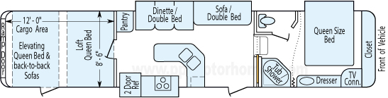 39' 2009 Keystone Raptor w/3 Slides & Generator - Toy Hauler - Bunk House Floorplan