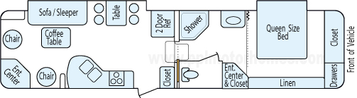 35' 2008 Keystone Outback Sydney w/2 Slides Floorplan