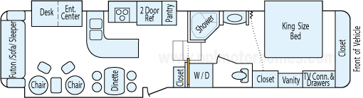 36' 2007 Nu-Wa Hitchhiker Champagne w/4 Slides Floorplan