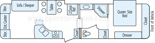 34' 1998 Gulf Stream Seahawk w/2 Slides Floorplan