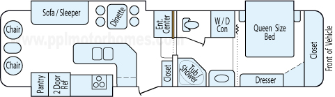 34' 2000 Keystone Montana w/3 Slides Floorplan