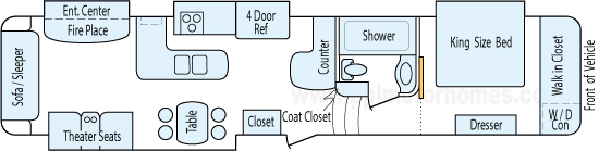 39' 2013 Palomino Columbus w/4 Slides Floorplan