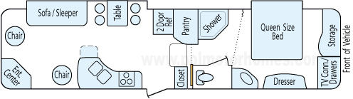 34' 2008 Keystone Cougar w/2 Slides Floorplan