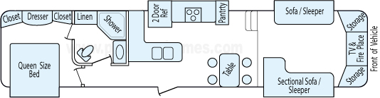38' 2015 Keystone Cougar w/4 Slides Floorplan