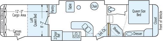 39' 2007 Keystone Raptor w/3 Slides & Generator - Toy Hauler Floorplan