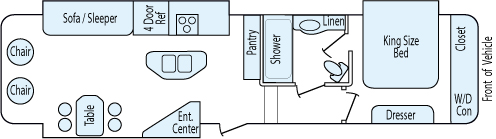 35' 2014 Keystone Laredo w/3 Slides Floorplan