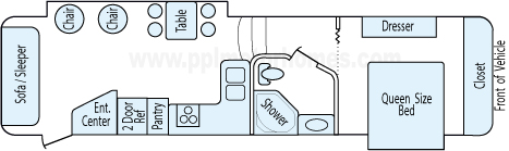 33' 2009 Coachmen Chaparral w/2 Slides Floorplan