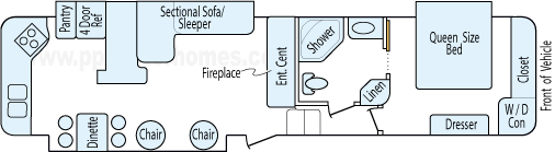 36' 2013 Heartland Bighorn w/3 Slides Floorplan