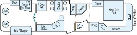 39' 2006 Travel Supreme w/4 Slides Floorplan