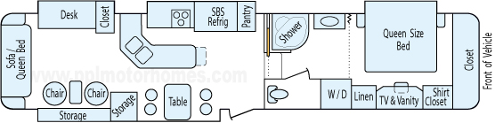 40' 2006 Travel Supreme w/4 Slides Floorplan