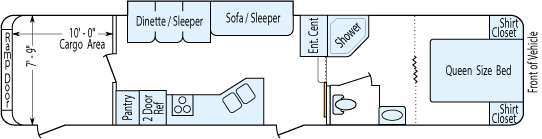 38' 2005 K-Z Inc Sportsmen Sportster w/Slide Floorplan