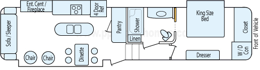 39' 2013 Heartland Big Horn w/3 Slides Floorplan