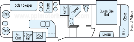 34' 2013 Yellowstone Sedona w/3 Slides Floorplan