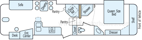 35' 2008 Heartland Bighorn w/3 Slides Floorplan
