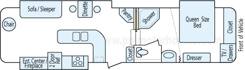 35' 2011 Keystone Avalanche w/3 Slides Floorplan