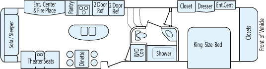 40' 2013 Crossroads RV Rushmore w/4 Slides Floorplan