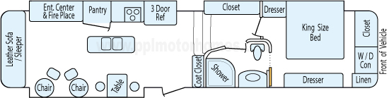 38' 2014 Forest River Cardinal w/3 Slides Floorplan