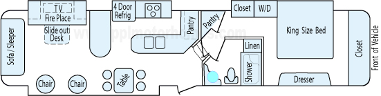 41' 2012 Open Range Journey w/4 Slides Floorplan