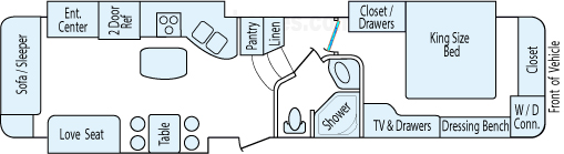 35' 2008 Carriage Cameo w/3 Slides Floorplan