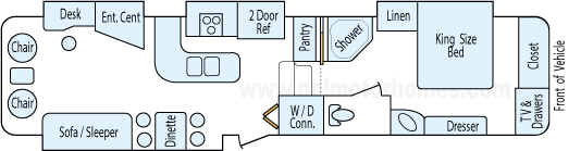 37' 2008 Keystone Montana w/4 Slides Floorplan