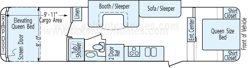 37' 2016 Kz Sportster w/Slide & Generator - Toy Hauler - Bunk House Floorplan