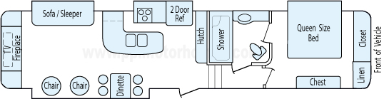 38' 2013 Keystone Laredo w/4 Slides Floorplan