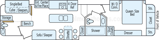 41' 2013 Redwood Blackwood w/4 Slides & Generator - Bunk House Floorplan