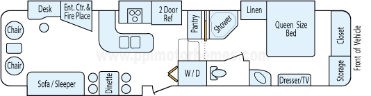 38' 2011 Keystone Montana Hickory w/4 Slides Floorplan