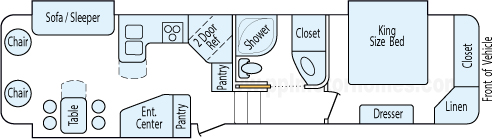 35' 2007 Sunnybrook Mobile Scout Titan w/3 Slides Floorplan