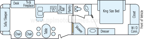 35' 2008 Nu-Wa Hitchhiker Champagne w/3 Slides Floorplan