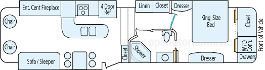 37' 2013 Forest River Cardinal w/3 Slides Floorplan