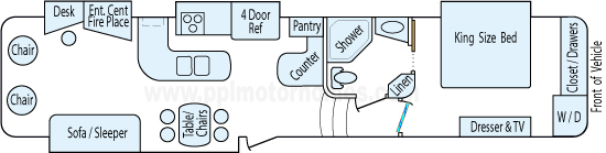 39' 2013 Primetime Sanibel w/4 Slides Floorplan