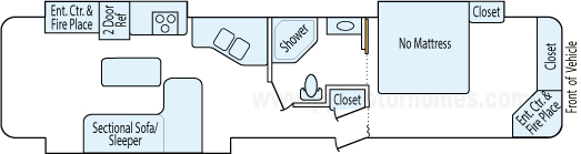 38' 2004 Gulf Stream Prairie Schooner w/3 Slides Floorplan