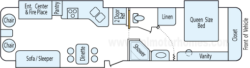 36' 2004 Fleetwood Prowler Regal Ax6 w/3 Slides Floorplan