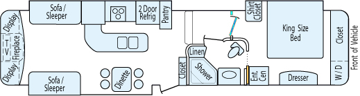 39' 2012 Heartland Elkridge w/3 Slides Floorplan