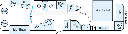 38' 2005 Montana w/4 Slides Floorplan