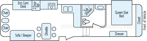 35' 2008 Keystone Mountaineer w/3 Slides Floorplan