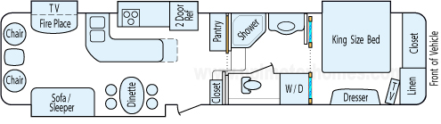 38' 2009 Open Range w/4 Slides Floorplan