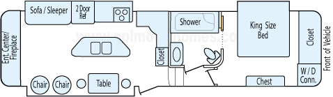34' 2014 Keystone Alpine w/3 Slides Floorplan