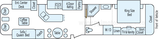 40' 2004 Travel Supreme Select w/4 Slides Floorplan