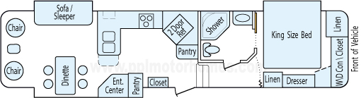 36' 2009 Heartland Bighorn w/3 Slides Floorplan