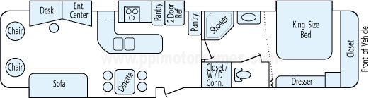 39' 2007 Forest River Cardinal w/4 Slides Floorplan