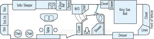 39' 2012 Drv Mobile Suite w/4 Slides Floorplan